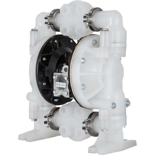 Succebuy Pompa A Doppia Membrana Ad Aria Compressa, Ingresso/Uscita Da 1 Pollice, 30 Gpm, Polipropilene, Max. 120 Psi, Per Uso Chimico E Industriale-image