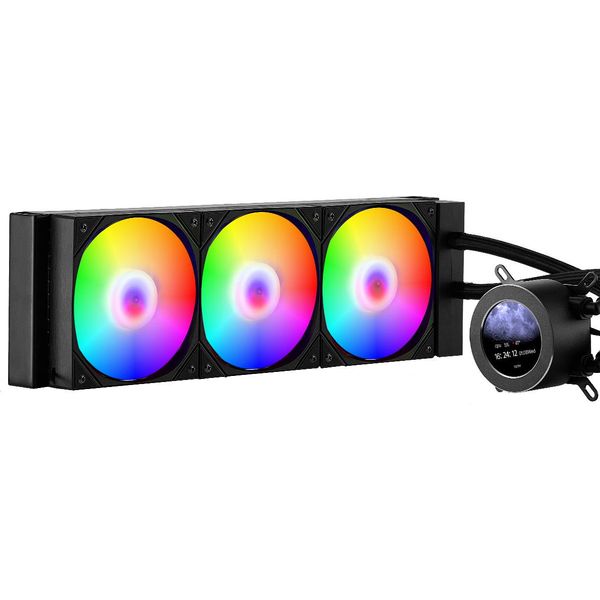 Raffreddatore A Liquido Per Cpu Vevor, Raffreddatore Ad Acqua Per Cpu Aio - 3 Ventole Pwn Da 120 Mm E Pompa, Raffreddamento Ad Acqua Per Pc Per Intel 115X/1366/2011/1700/1200, Amd AM4/AM5-image