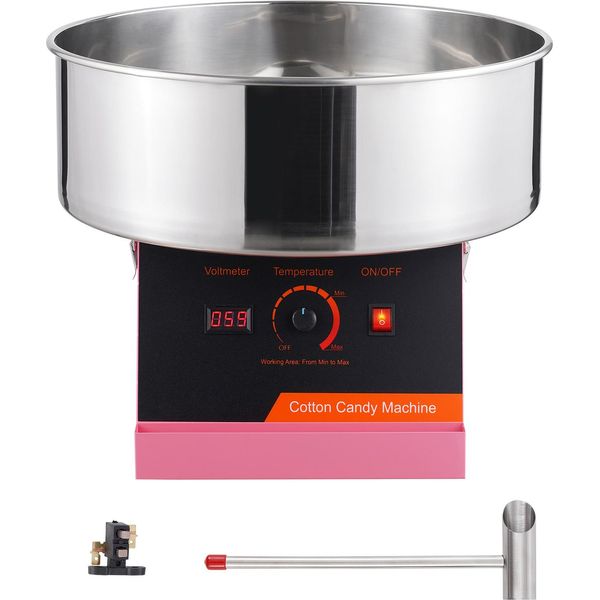 Succebuy Macchina Per Zucchero Filato Elettrica, Macchina Per Zucchero Filato Da 1000 W, Ciotola In Acciaio Inox, Paletta Per Lo Zucchero, Ideale Per La Casa, Le Feste Di Compleanno Dei Bambini, Le Celebrazioni In Famiglia, Rosa-image