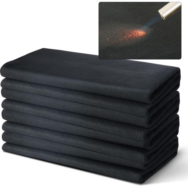 Succebuy Coperta Per Saldatura In Feltro Di Carbonio, Confezione Da 4, 94 X 91 Cm, Coperta Per Saldatura Ignifuga, Coperta Resistente Al Calore Fino A 982 °C, Tappetino Isolante Per Saldatura Ignifugo Tagliato Su Misura In Fibra Di Carbonio-image