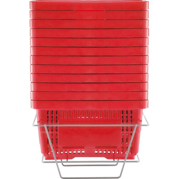 Succebuy Il Cestino Della Spesa, Un Set Di 12 Cestini Di Colore Rosso Brillante, è Un Must Per Le Vostre Esigenze Di Shopping. Ideale Per Gli Acquisti All'ingrosso Nei Negozi Al Dettaglio E Nei Supermercati-image