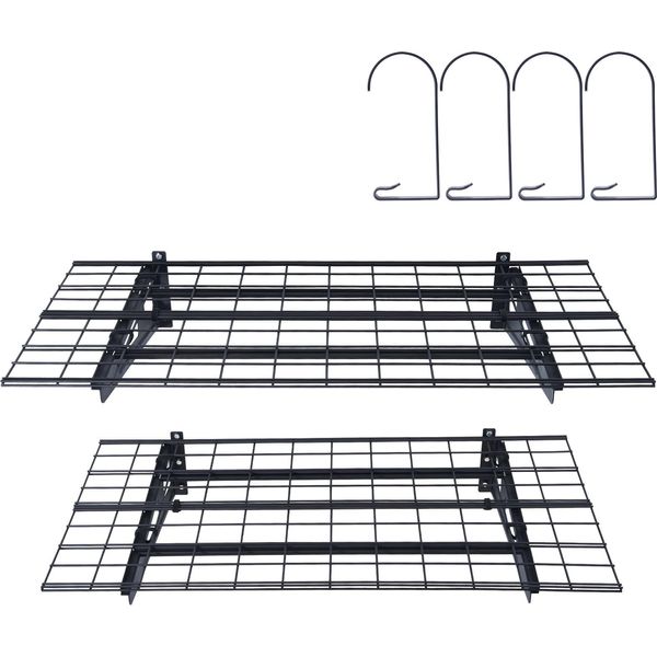 Succebuy Scaffali Per Garage - Confezione Da 2, 6 X 2 Piedi. Robusta Scaffalatura A Parete. Capacità Di Carico Totale 1000 Libbre. Ideale Per Officina, Capannone, Garage.-image
