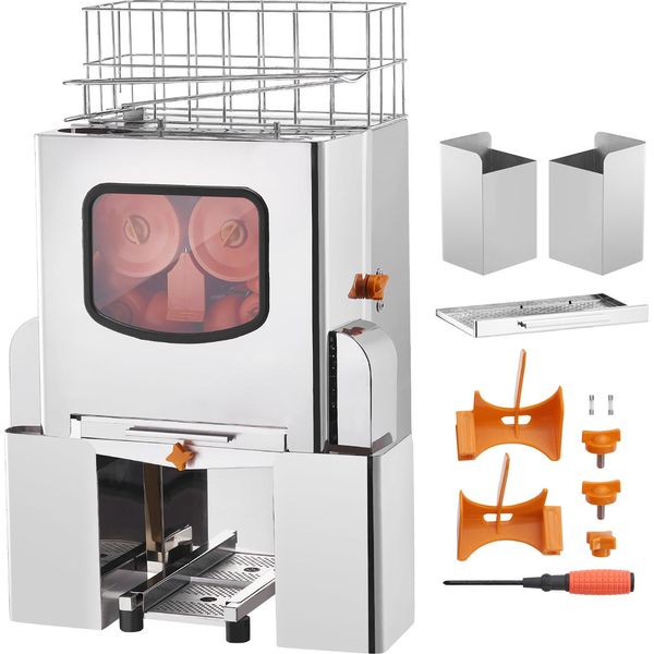 Spremiagrumi Commerciale Di Succebuy, 120 W, Automatico. Spreme 20 Arance Al Minuto. Pressa In Acciaio Inox Con Filtro Estraibile, Coperchio E 2 Contenitori Per La Raccolta Delle Bucce.-image