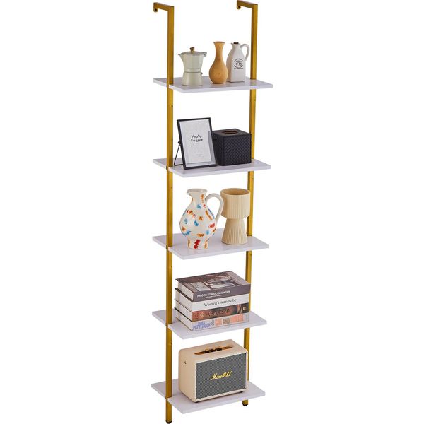 Vevor Scaffale Industriale In Tubo Quadrato, 5 Livelli, 15,6 X 11,8 Pollici, Scaffale Galleggiante In Legno Rustico Per Il Montaggio A Parete, Supporto Per Oggetti Da Esposizione, Libreria, Scaffale Di Archiviazione, Supporto Per Minuteria-image