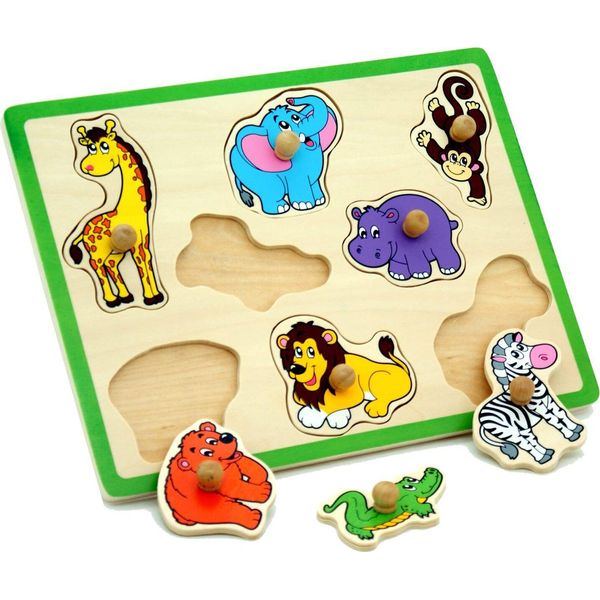 Viga - Puzzle Con Motivi Di Animali Della Giungla - Legno-image