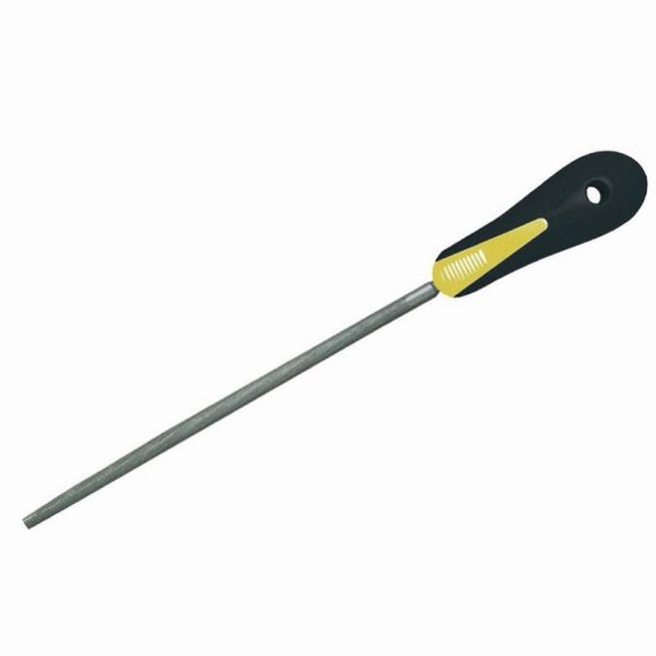 Ironside 137-068 Lima Tonda Taglio 200 Mm Manico Bicomponente, Grigio/Nero/Giallo-image