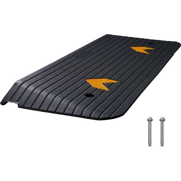 Succebuy Rampa Di Soglia In Gomma, Altezza 5,1 Cm, Portata 14000 Kg, Rampa In Gomma Riciclata Antiscivolo Per Porte, Sedie A Rotelle E Scooter-image