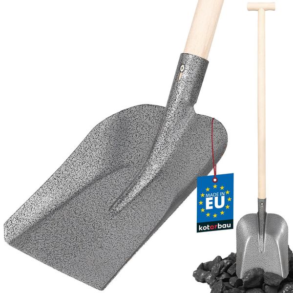 Kotarbau® Pala Robusta 285 X 230 Mm Pala Da Giardino Per Diametro Manico 38 Mm Pala In Acciaio Per La Raccolta Di Materiale Sfuso Con Manico In Legno-image