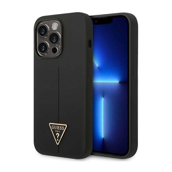 Guess Guhcp14Xsltgk Iphone 14 Pro Max6,7 Czarny/Nero Custodia Rigida In Silicone Triangolo-image