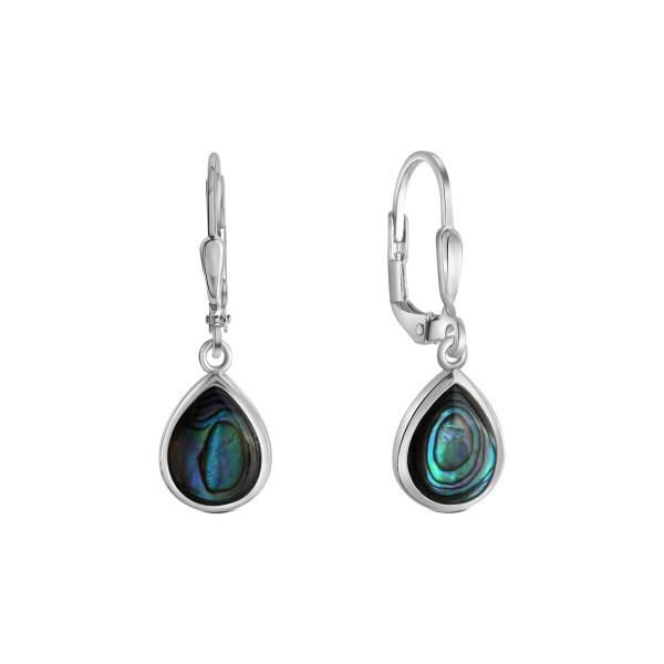 Orecchini 925/- Argento Sterling Rodiato 2,7Cm Abalone-image