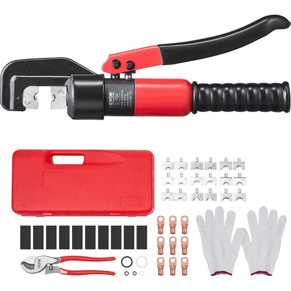 Vevor Pinze Idrauliche Per Crimpare Pinze Per Capicorda 4-70 Mm², Attacco Alluminio/Rame Pinze Per Crimpare I Cavi, 9 Forme Pinze Per Crimpare Pinze Idrauliche Manuali Pinze Per Crimpare Capicorda Pinze Per Capicorda-image