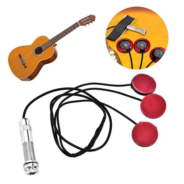 Pickup Microfonico Con Trasduttore Piezoelettrico Autoadesivo E Presa Per Spinotto Terminale Per Chitarra, Ukulele, Violino-image