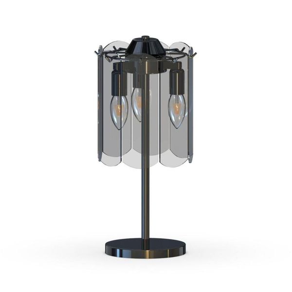 Lampada Da Tavolo Moderna A Soppalco In Vetro Nero E14 40W Nira Zuma Line-image