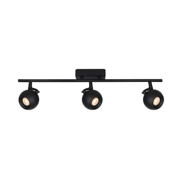 Lampada Da Soffitto A Striscia Nera Tre Faretti Mobili Per Soggiorno Sala Da Pranzo 3Xgu10 10W Lafin Italux-image