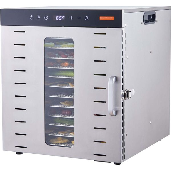 Succebuy Disidratatore Con 10 Vassoi, Acciaio Inox, 1000 W, Per Essiccare Carne E Frutta-image