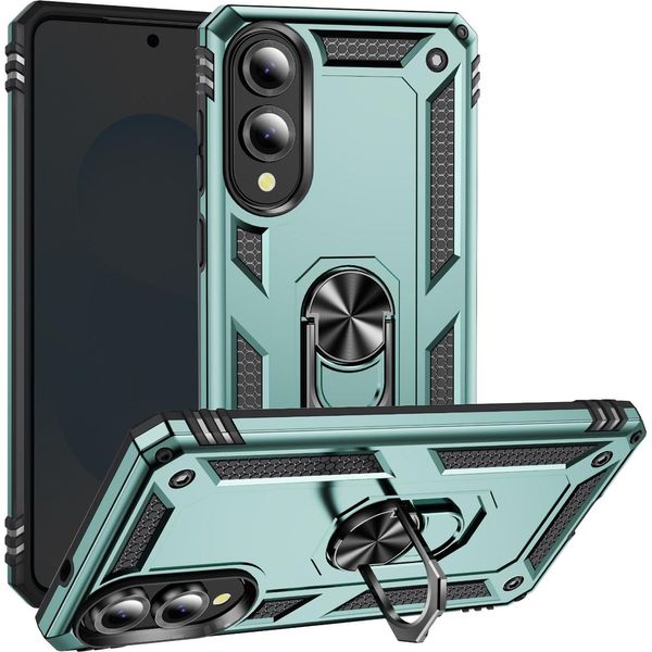Avizar, Custodia Protettiva Ibrida Per Samsung Galaxy S25 Edge Con Supporto Ad Anello Magnetico, Verde Chiaro-image