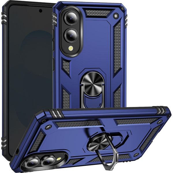 Avizar, Custodia Protettiva Ibrida Per Samsung Galaxy S25 Edge Con Supporto Ad Anello Magnetico, Blu-image