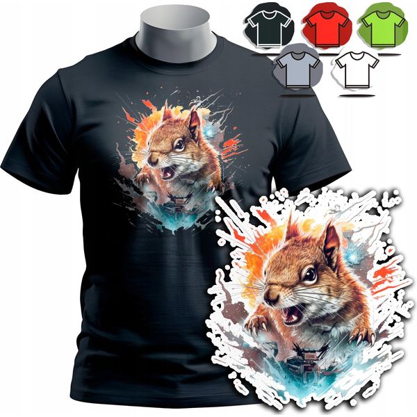 Modelli Di Magliette Da Uomo Da Scegliere - Scoiattolo Animale Foresta Natura - Xl-image
