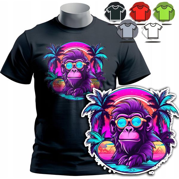 Maglietta Uomo Choice Patterns - Scimmia Gorilla Banana Wave - L-image