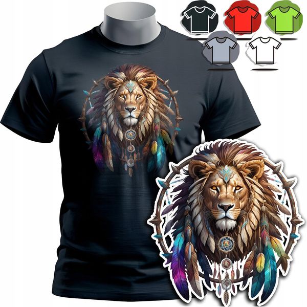 Modelli Di Magliette Da Uomo Da Scegliere - Zodiaco Leone Simbolo Safari Lion- 3Xl-image