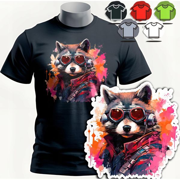 Modelli Di Magliette Da Uomo Tra Cui Scegliere - Animale Procione - Xs-image