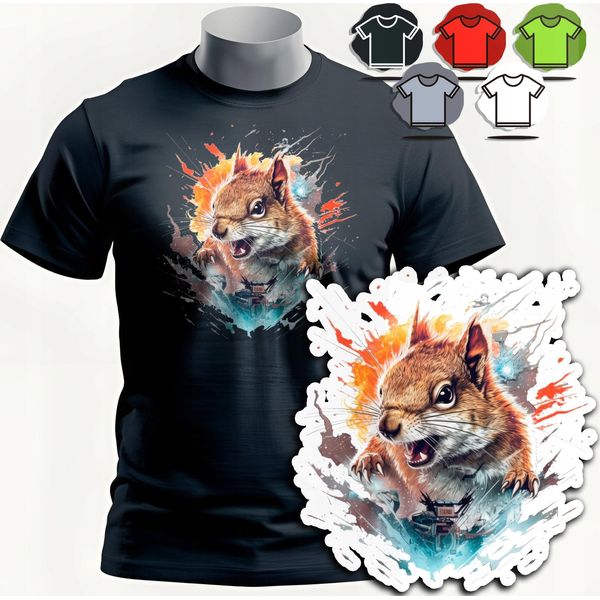 Modelli Di Magliette Da Uomo Da Scegliere - Scoiattolo Animale Foresta Natura - Xs-image