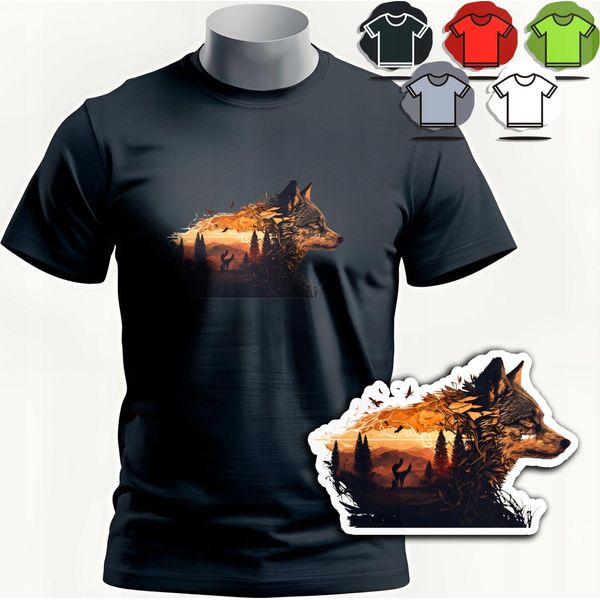 Modelli Di Magliette Da Uomo Tra Cui Scegliere - Lupo Alfa Animale Cinghiale - Xs-image
