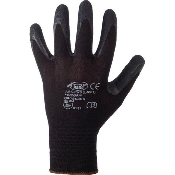 Guanti Finegrip Taglia 7 Nero En 388 Psa Ii Nyl.W.Shrink Latex Stronghand-image