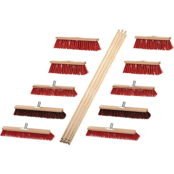 Set Scopa Outdoor 8Elaston 2Elaston/Arenga L.400/500/600Mm W.10 Manici L.1400Mm-image