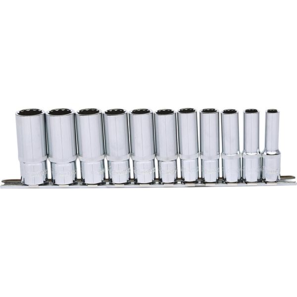 Ks Tools 3/8" Chromeplus Set Di 12 Bussole Lunghe 11 Pezzi 8-19 Mm 918"-image