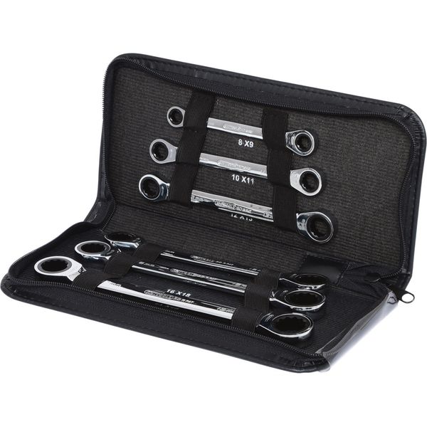 Ks Tools Gear+ Set Di Chiavi A Doppio Anello, 6 Pz.8X9-17X19Mm, 503.4557-image