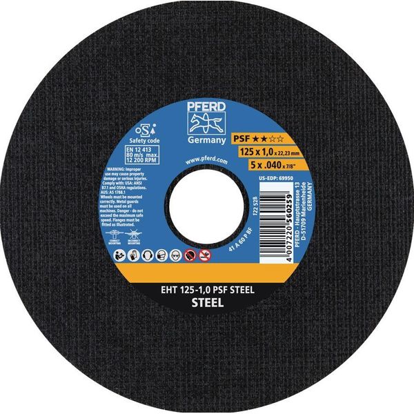 Disco Da Taglio Eht 115-1.0 A 60 P PSF/22.23 D.115Xl.1Xh.22.23Mm Grana 60-image