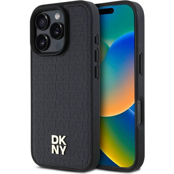 Dkny Dkhmp16Lpshrpsk Custodia Rigida Per Iphone 16 Pro 6.3 Czarny/Nero Ripetizione Del Logo Della Pila Magsafe-image