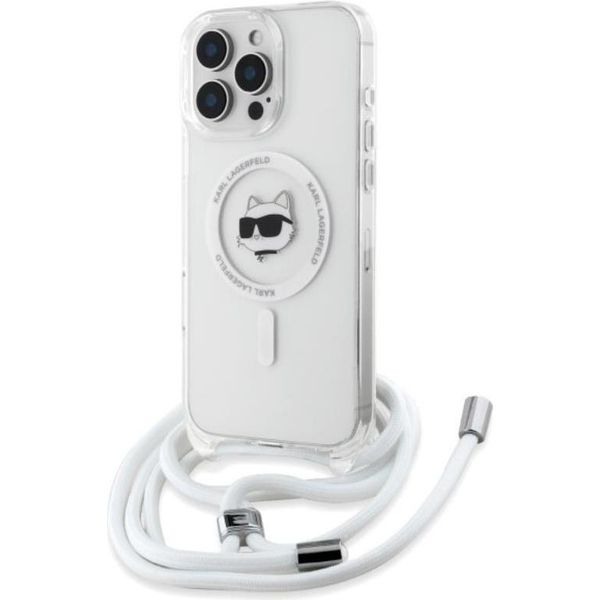 Karl Lagerfeld Klhmp16Xhcchnt Custodia Rigida Per Iphone 16 Pro Max 6.9 Trasparente Iml Choupette Testa E Cavo Magsafe-image