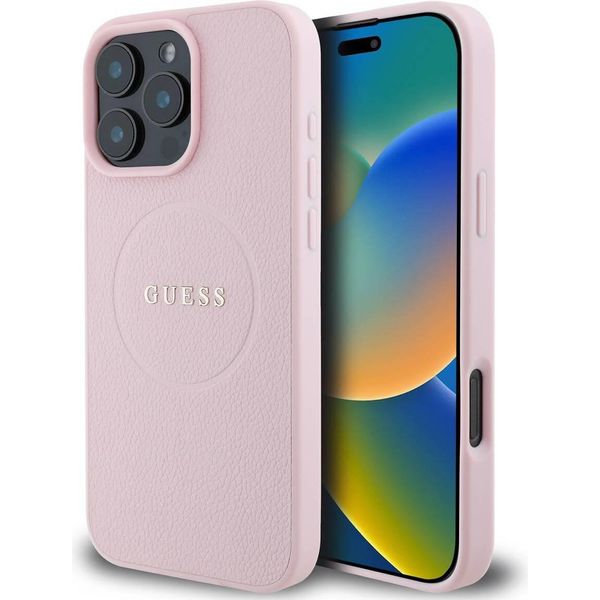 Guess Guhmp16Lpghsmmp Custodia Rigida Per Iphone 16 Pro 6.3 RóżOwy/Rosa Anello Granulato Magsafe-image