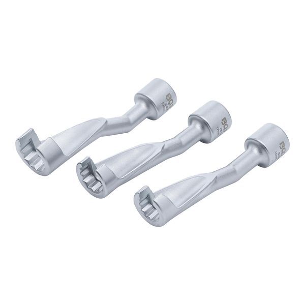Bgs Technic LeitungsschlüSsel-Satz, Offen Antrieb Innenvierkant 12,5 Mm (1/2 Zoll) Sw 14 - 17 - 19 Mm Aus Metall FüR Leitungen Mit Verschiedenen SchlüSselweiten, 8450)-image