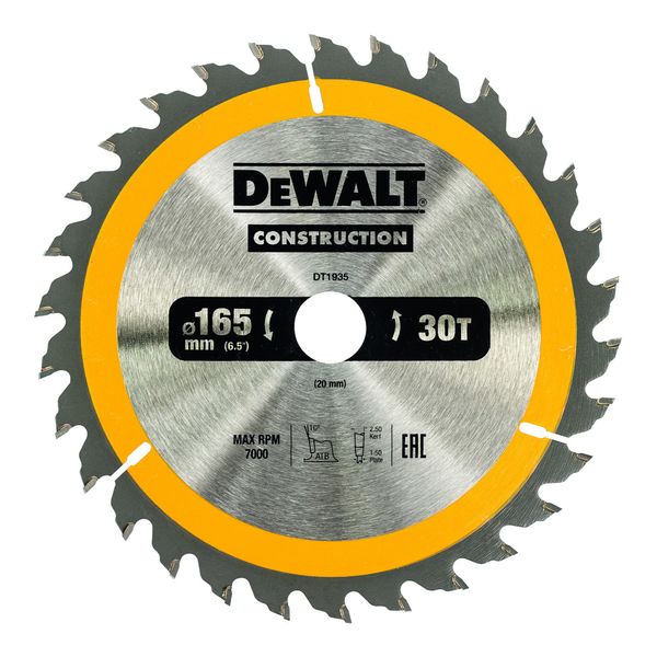Dewalt KreissäGeblatt HandkreissäGe 165/20 Mm 30WZ DT1935-QZ)-image