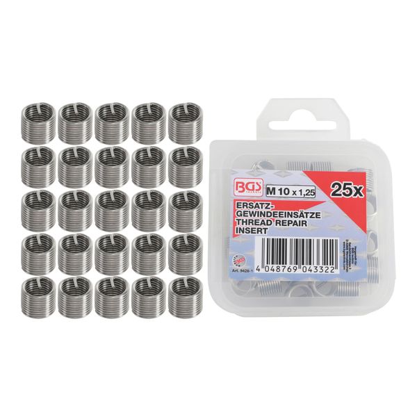 Bgs Ersatz-GewindeeinsäTze M10 X 1,25 Mm, 25-Tlg. ; Bgs Technic (9428-1)-image