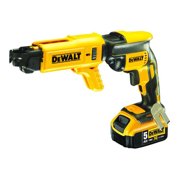 Dewalt DCF620P2K-QW Akku-Schnellbauschrauber-Set 18V /5 0Ah (Bl) BüRstenloser Motor Inkl. 2X G-Akku (18 Volt /5 Ah) + SchnellladegeräT Im Tstak Box Ii Mit Led-Licht Und GüRtelclip)-image