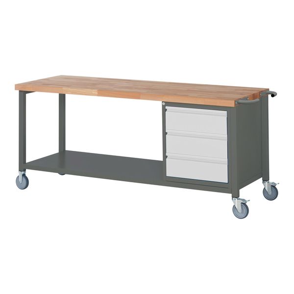 Stier Fahrbare Werkbank Premium Mit 3 Schubladen Bxtxh 2000X700X880 Mm (906061)-image