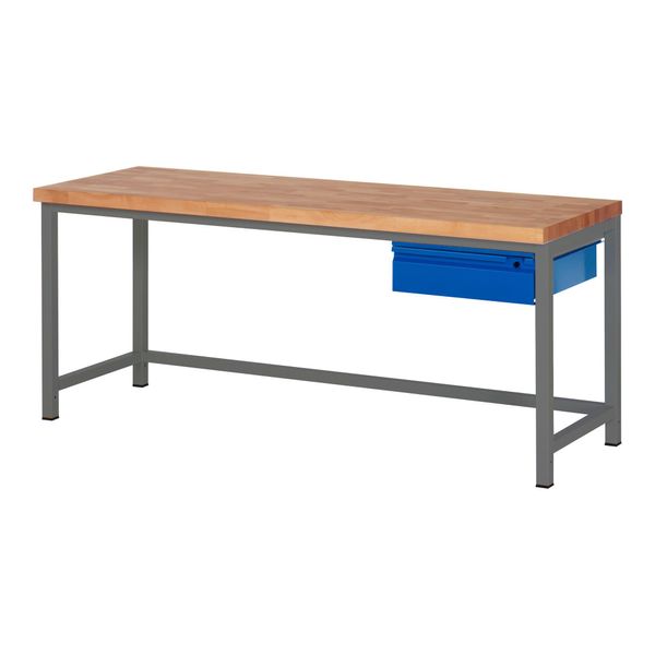 Stier HöHenverstellbare Werkbank Premium Mit 1 Schublade Bxtxh 2000X700X840-1040Mm Anthrazitmetall / Ral 5010 (906168)-image