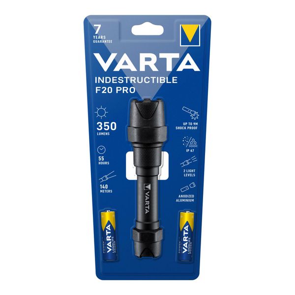 Varta Cons.Varta Led-Taschenlampe F20 Pro 2AA M.Batt. Indestructiblef20Pro (18711101421)-image