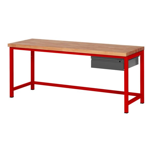 Stier HöHenverstellbare Werkbank Premium Mit 1 Schublade Bxtxh 2000X700X840-1040Mm RAL 3000 / Anthrazitmetallic (906170)-image