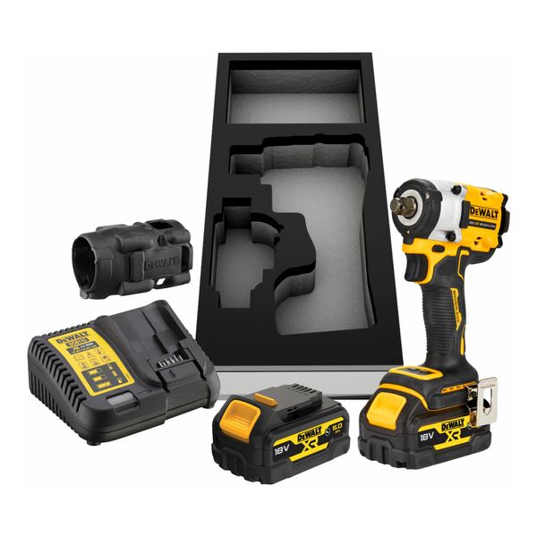 Dewalt DCF921P2G-QW Xr Akku-Schlagschrauber 1/2 (BüRstenlos) Max .406 Nm Inkl .2X G-Akku (18 Volt /5 Ah) + SchnellladegeräT Im Tstak Box Ii Mit Led-Licht Und GüRtelclip)-image