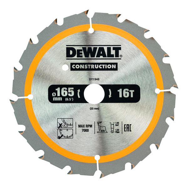 Dewalt KreissäGeblatt Akku 165/20 Mm 16WZ DT1948-QZ)-image