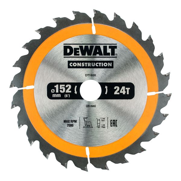 Dewalt KreissäGeblatt HandkreissäGe 152/20 Mm 24WZ DT1930-QZ)-image
