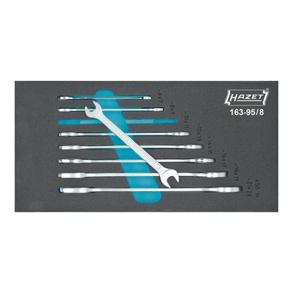 Hazet Doppel-MaulschlüSsel-Satz 163-95/8 AußEn-Sechskant Profil 6 X 7 - 21 X 22 Anzahl Werkzeuge: 8)-image