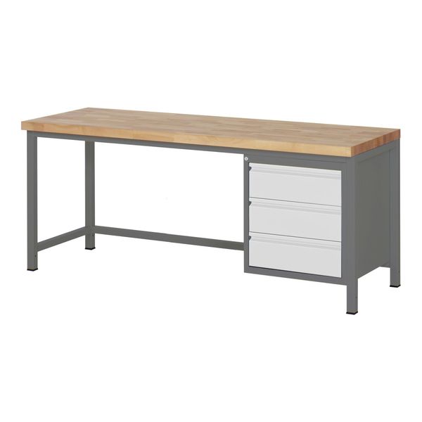 Stier HöHenverstellbare Werkbank Premium Mit 3 Schubladen Bxtxh 2000X700X840-1040Mm (904786)-image