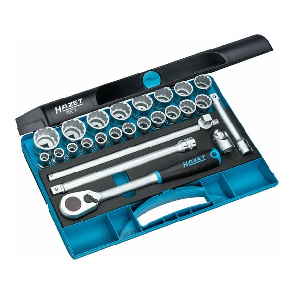 Hazet SteckschlüSsel-Satz 900Z Vierkant Hohl 12,5 Mm (1/2 Zoll) AußEn-Doppel-Sechskant-Tractionsprofil Anzahl Werkzeuge: 25)-image