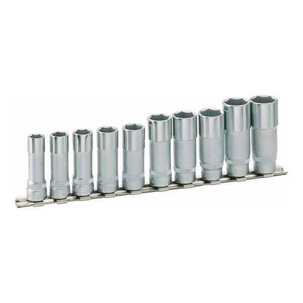 Hazet SteckschlüSsel-Satz (6Kt.) 880LG/10H Vierkant Hohl 10 Mm (3/8 Zoll) AußEn-Sechskant-Tractionsprofil 10 - 19 Anzahl Werkzeuge: 10)-image